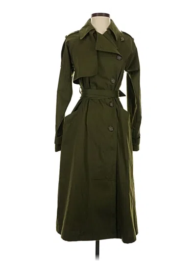 Pre-owned Asos Design Trenchcoat In Green