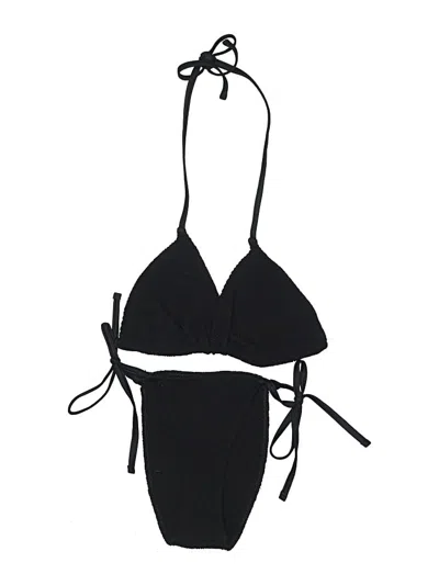 Pre-owned Asos Design Two Piece Swimsuit In Black