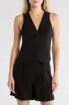 Asos Design V-neck Waistcoat In Black