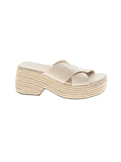 Pre-owned Asos Design Wedges In Ivory
