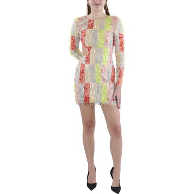 Asos Design Womens Above Knee Embellished Mini Dress In Beige