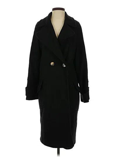 Pre-owned Asos Design Wool Coat In Black