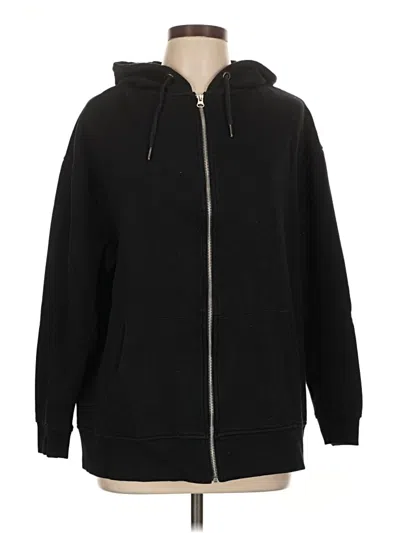 Pre-owned Asos Design Zip Up Hoodie In Black