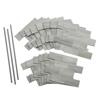 Aspect Peel And Stick Collage Tile  Kit (15 Sq Ft Kit) In Gray Subway