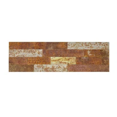 Aspect Peel & Stick Distressed Metal 23.6" X 5.9" Panel In Tarnished Tin