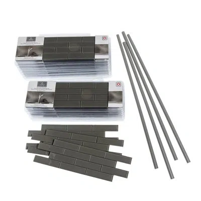 Aspect Peel And Stick Matted Glass Backsplash Kit For Kitchen And Bathrooms (15 Sq Ft Kit) In Dark Gray