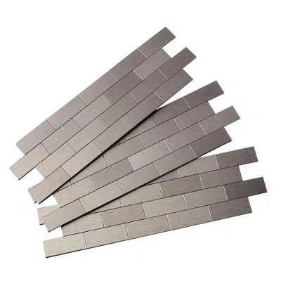 Aspect Peel And Stick Subway Matted Metal Tile 15 Sq Ft Kit In Stainless