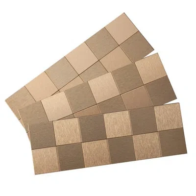 Aspect Square 12" X 4" Matted Metal Tile In Champagne In Gold
