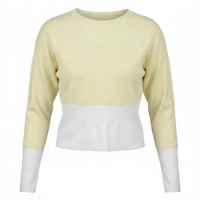 Aspect Two Tone Crop Knit Ribbed Trim Top In Yellow