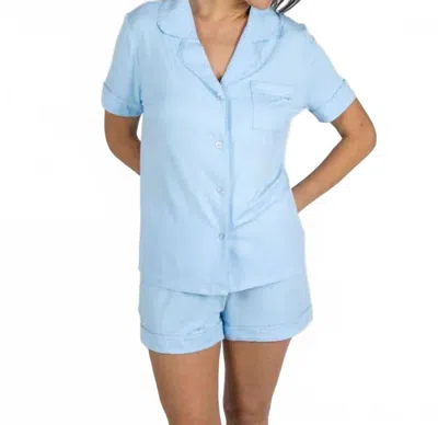 Aspen Dream Jolene Short Pajama Set In Cool Blue In Multi