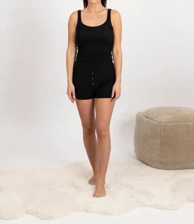 Aspen Dream Ribbed Bamboo Shorts In Black