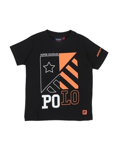 Aspen Polo Club Babies'  Toddler Boy T-shirt Black Size 5 Cotton, Elastane