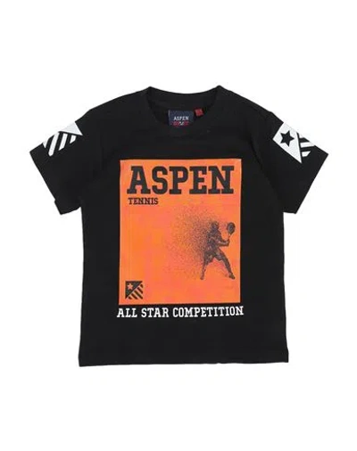 Aspen Polo Club Babies'  Toddler Boy T-shirt Black Size 7 Cotton, Elastane In Multi