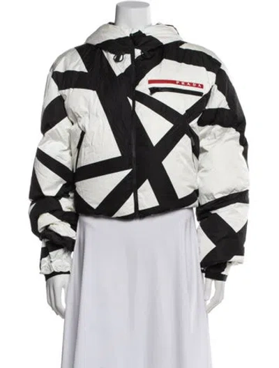 Pre-owned Aspenx X Prada Sport 2019 Printed Down Jacket In White