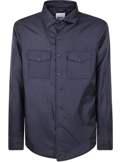 Aspesi Archive Waterproof Overshirt In Blue