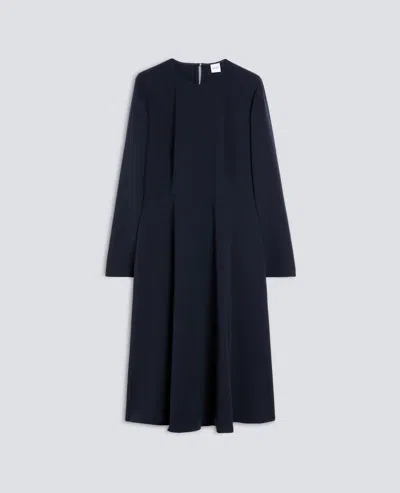 Aspesi Black Fabric Crewneck Midi Dress