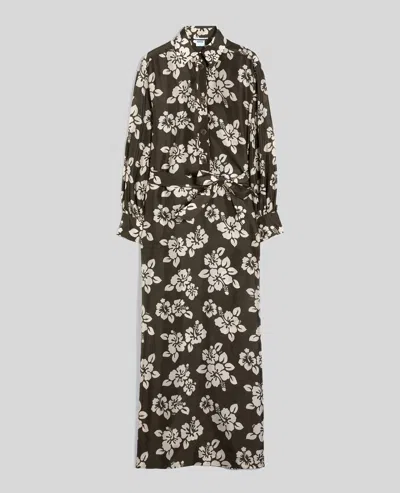 Aspesi Floral Print Dress In Black