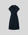 Aspesi Abito Lungo Con Cintura - Navy In Navy