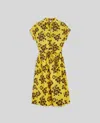 Aspesi Abito Lungo Con Stampa Hibiscus - Fiore Giallo In Fiore Giallo