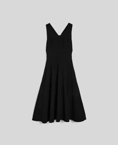 Aspesi Abito Lungo In Crepe Cady - Nero