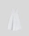 Aspesi Abito Lungo In Popeline Di Cotone - Bianco In Bianco
