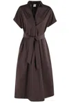 Aspesi Long Dress With Side Slits In Marrone