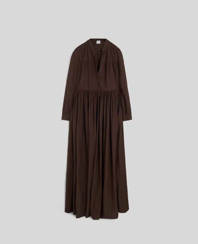 Aspesi Pleated Dress In Marrone