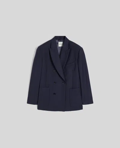 Aspesi Abito Tonico In Tela Di Lana Mohair - Navy