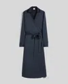Aspesi Abito Wrap Lungo In Raso Di Poliestere - Navy In Navy