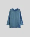 Aspesi Acetate And Viscose Twill Top In Blue