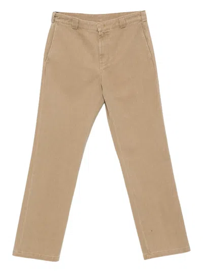 Aspesi Adrien Cotton Gabardine Trousers In Brown