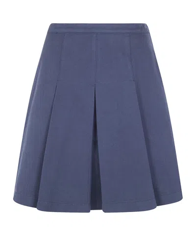 Aspesi A-line Pleated Midi Skirt In Blue