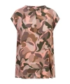 Aspesi Multicoloured Crepe De Chine Top In Brown