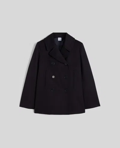 Aspesi Alpaca And Virgin Wool Short Coat In Black