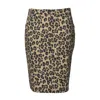 Aspesi Animal Print Cotton Midi Skirt In Multicolor