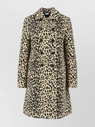 ASPESI ANIMAL PRINT DOUBLE BREASTED JACKET WITH POCKETS