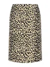 Aspesi Animal Print High-waisted Knee Length Midi Skirt In Multi