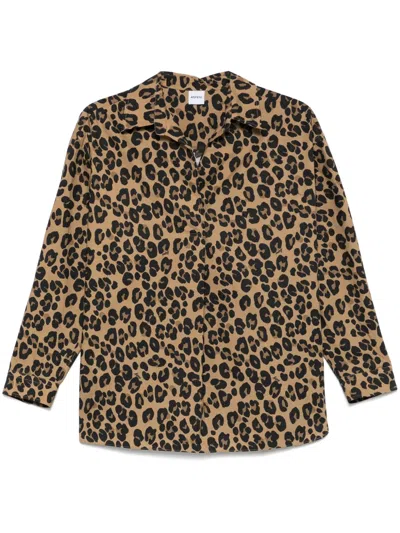 Aspesi Animal-print Shirt In 褐色
