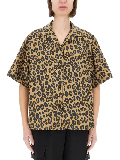 Aspesi Shirt Leopard Print Chest Pocket In Multicolor