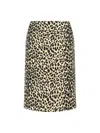 Aspesi Animal Print High-waisted Knee Length Midi Skirt In Black