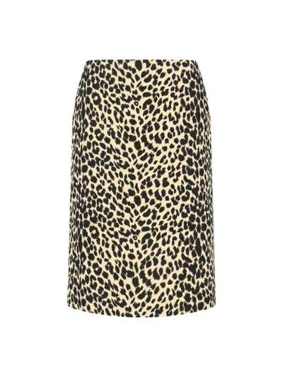ASPESI ANIMALIER MIDI SKIRT - BROWN