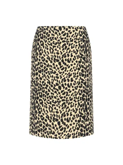 ASPESI ASPESI ANIMALIER MIDI SKIRT – BROWN