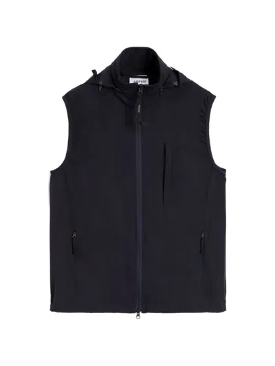 Aspesi Stand-up Collar Zip-up Vest In Black