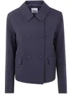 Aspesi Aranciata Double Breasted Jacket In Blue