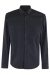 Aspesi Minimalist Black Cotton Shirt With Classic Collar