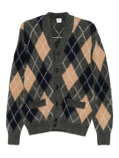 Aspesi Argyle-pattern Cardigan In Black