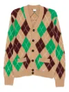 Aspesi Argyle-pattern Cardigan In Brown