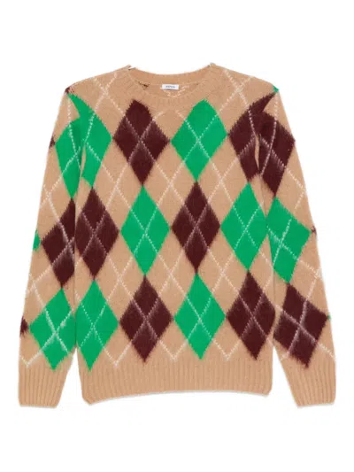 Aspesi Pullover Mit Argyle-muster In Brown