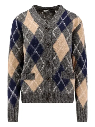 Aspesi Argyle-pattern Pocket Cardigan In Multi