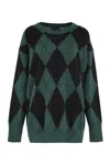 Aspesi Diamond Pattern Knit Sweater In Green